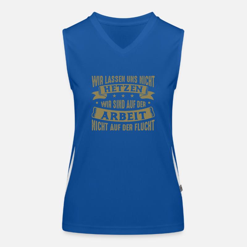 Wir lassen uns nicht hetzen Cess Spruch Funktionelles Kontrast-Tank Top für Frauen