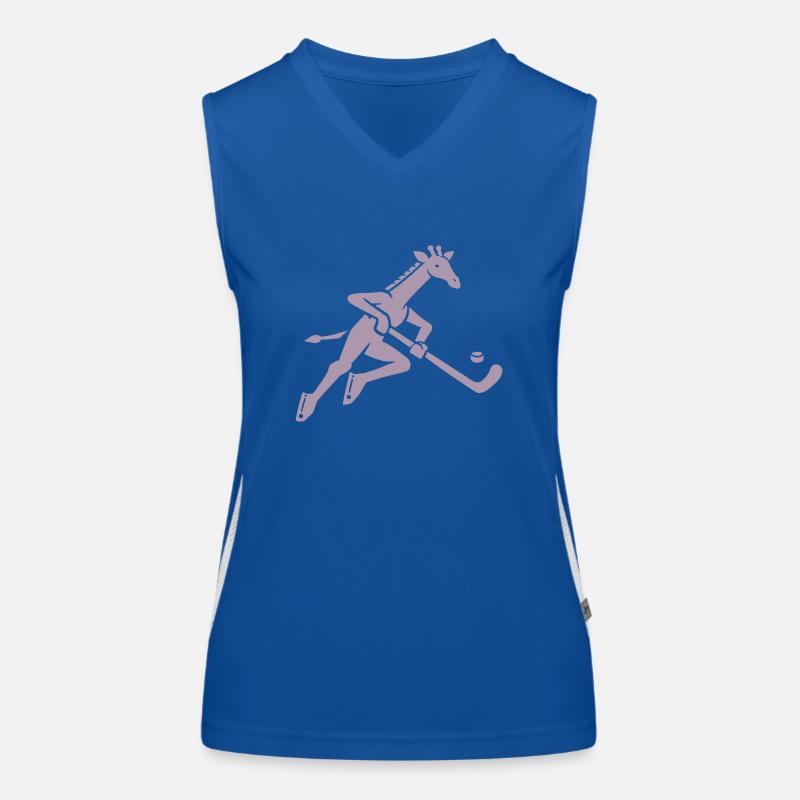 Giraffe Eishockey Silhouette Minimalistisch Funktionelles Kontrast-Tank Top für Frauen