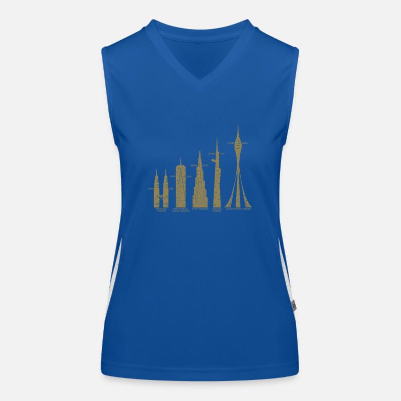 Les plus hauts gratte-ciel Nuages Bâtiments Méga tours Débardeur respirant contrasté Femme