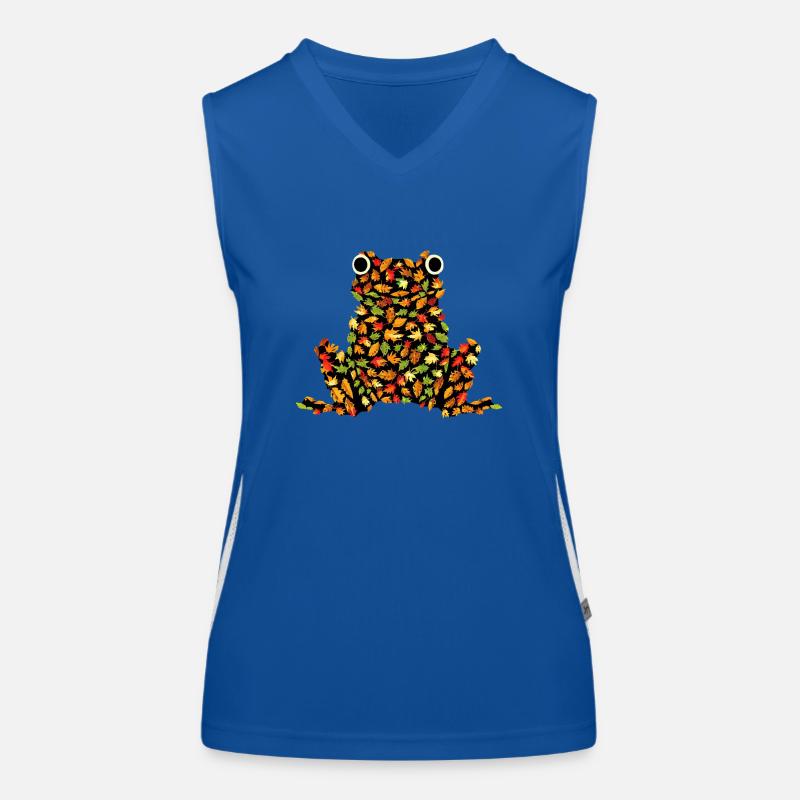 Frosch aus Herbstblättern Funktionelles Kontrast-Tank Top für Frauen