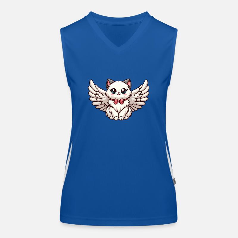 Niedliche Ragdoll-Katze im Comic-Stil mit Funktionelles Kontrast-Tank Top für Frauen