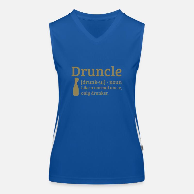 Druncle Drunk uncle like a normal uncle Women's Functional Contrast Tank Top