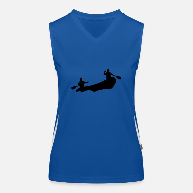 Rafting Silhouette Wildwasser Schlauchboot Fluss Funktionelles Kontrast-Tank Top für Frauen