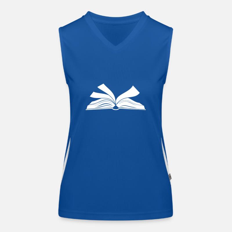Open Book Read Bookworm Bookworm Pocket Débardeur respirant contrasté Femme