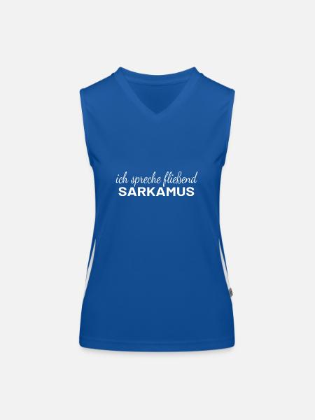 "Sarkasmus - Fließend Sarkasmus Sprechen Lustig" - Funktionelles Kontrast-Tank Top für Frauen - Royal/Weiß - Vorne