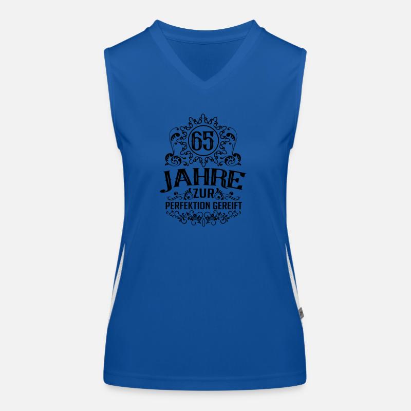 65. Geburtstag Sprüche Zur Perfektion gereift Funktionelles Kontrast-Tank Top für Frauen