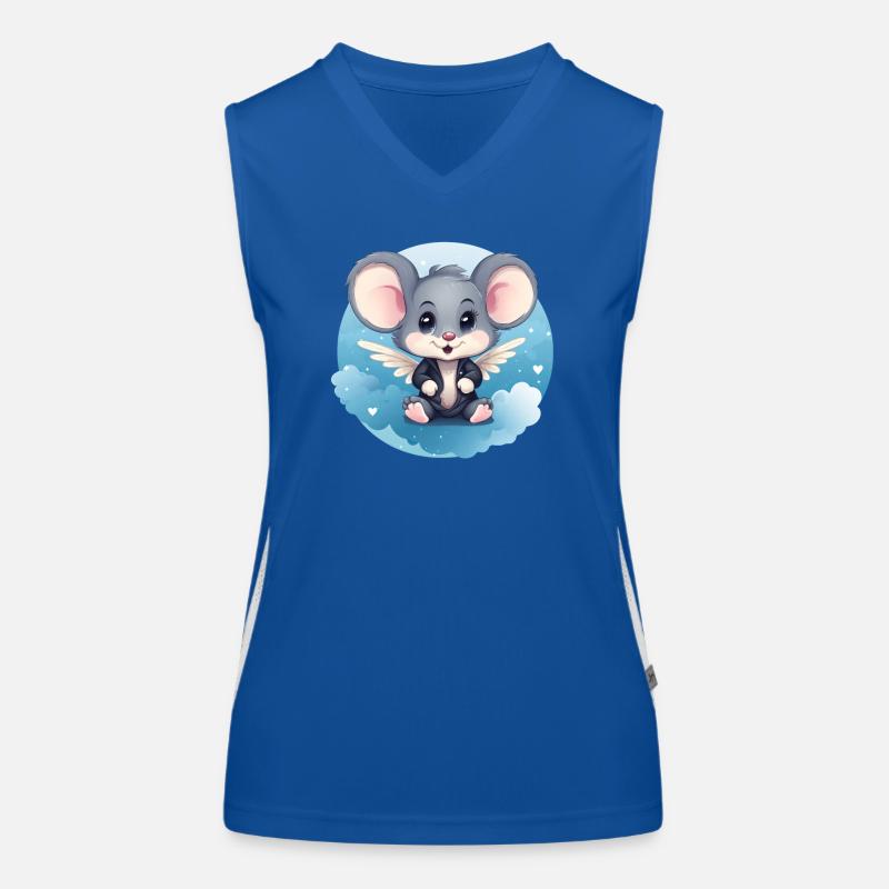 Mouse Angel Wings Women's Functional Contrast Tank Top