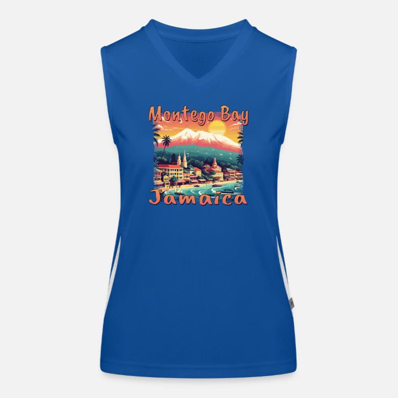 Montego Bay Vibes : Design jamaïcain de style grunge Débardeur respirant contrasté Femme