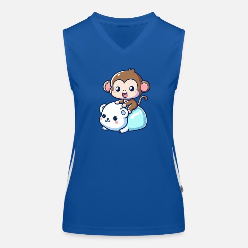 Eisbär Niedlich Begleiter Affe Funktionelles Kontrast-Tank Top für Frauen