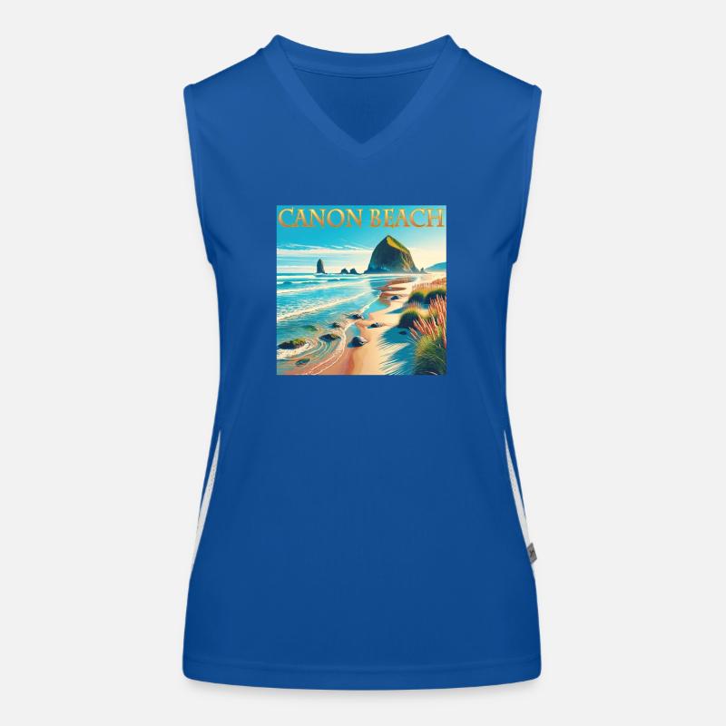 Cannon Beach Oregon Beach Vacation Design Women's Functional Contrast Tank Top