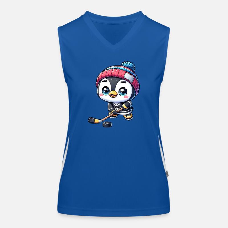 Pinguin Eishockeyspieler - Der Star auf dem Eis Funktionelles Kontrast-Tank Top für Frauen