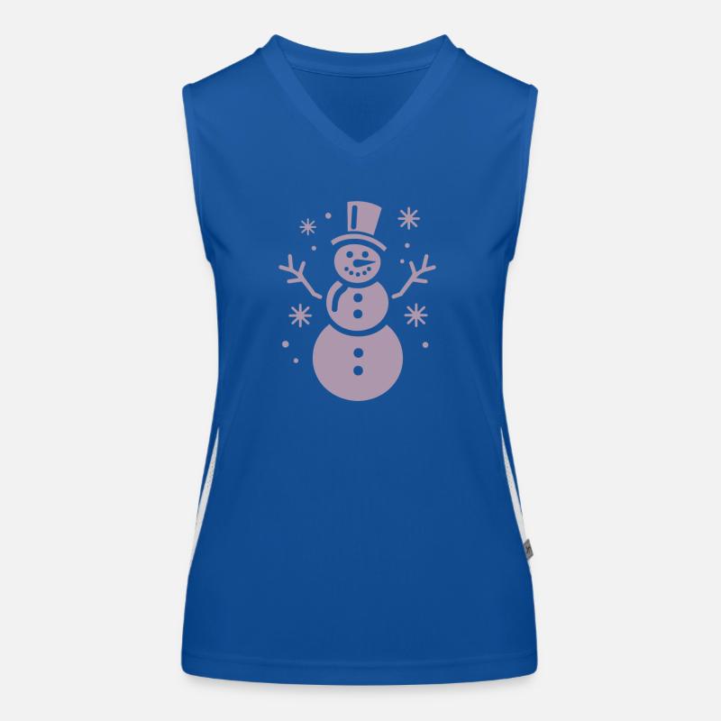 Schneemann Silhouette Minimalistisch Funktionelles Kontrast-Tank Top für Frauen