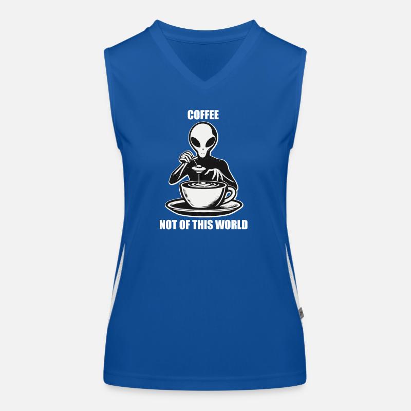 Alien Kaffee Außerirdischer Kaffeegenuss Funktionelles Kontrast-Tank Top für Frauen