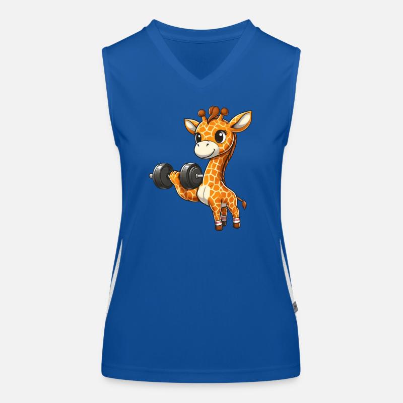 Giraffe Bench Press Workout Women's Functional Contrast Tank Top