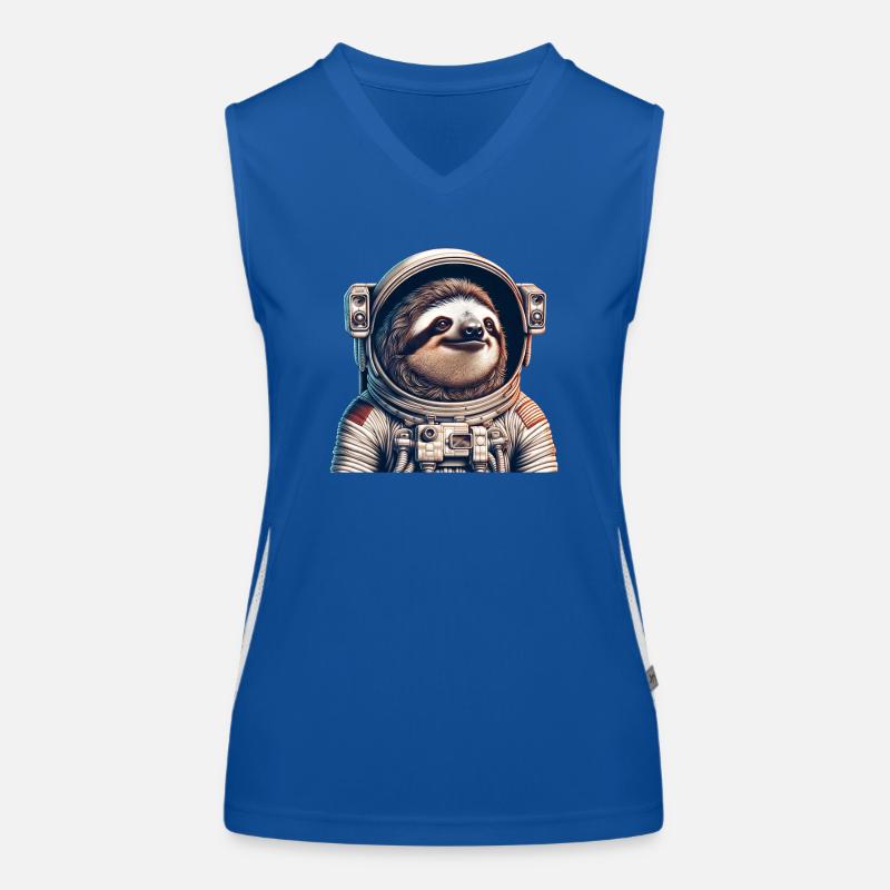 Pensive Sloth Astronaut Women's Functional Contrast Tank Top