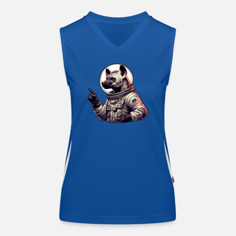Hyäne Astronaut Weltraum Abenteuer Funktionelles Kontrast-Tank Top für Frauen