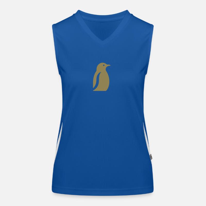 Pinguin Südpol Silhouette Minimalistisch Funktionelles Kontrast-Tank Top für Frauen