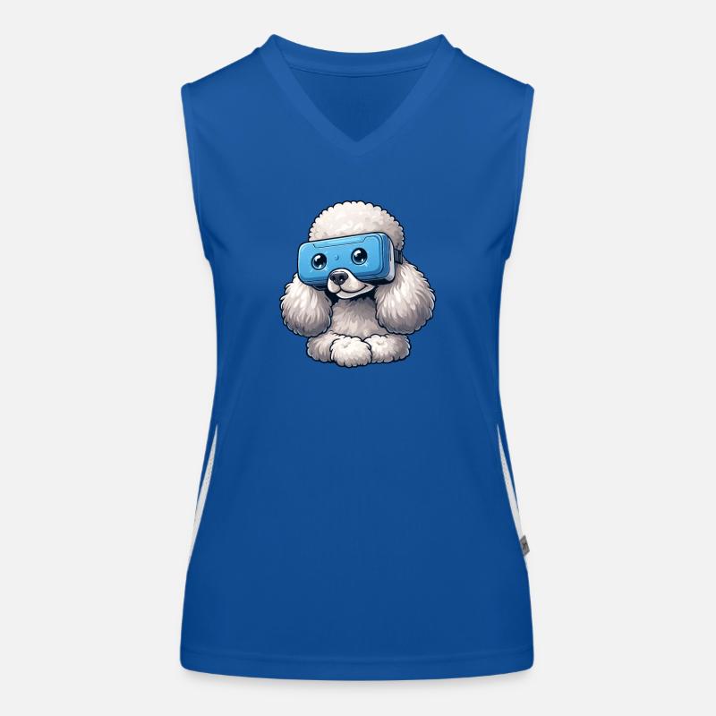Pudel VR-Gamer: Virtuelle Welten Erkunder Funktionelles Kontrast-Tank Top für Frauen