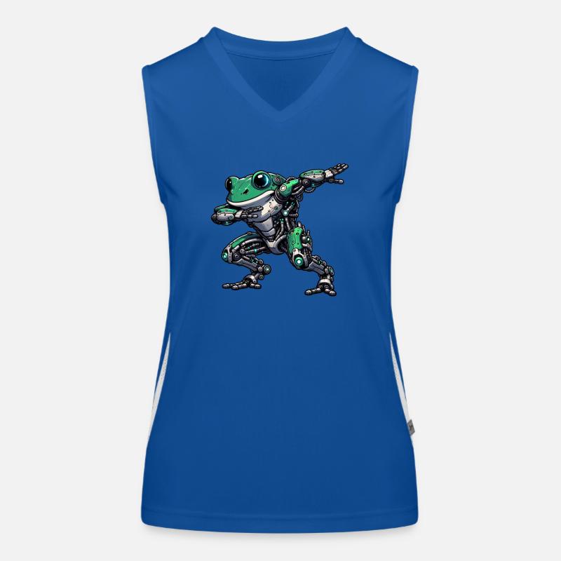 Cool Robot Grenouille Dabbing Mech Cyborg Débardeur respirant contrasté Femme