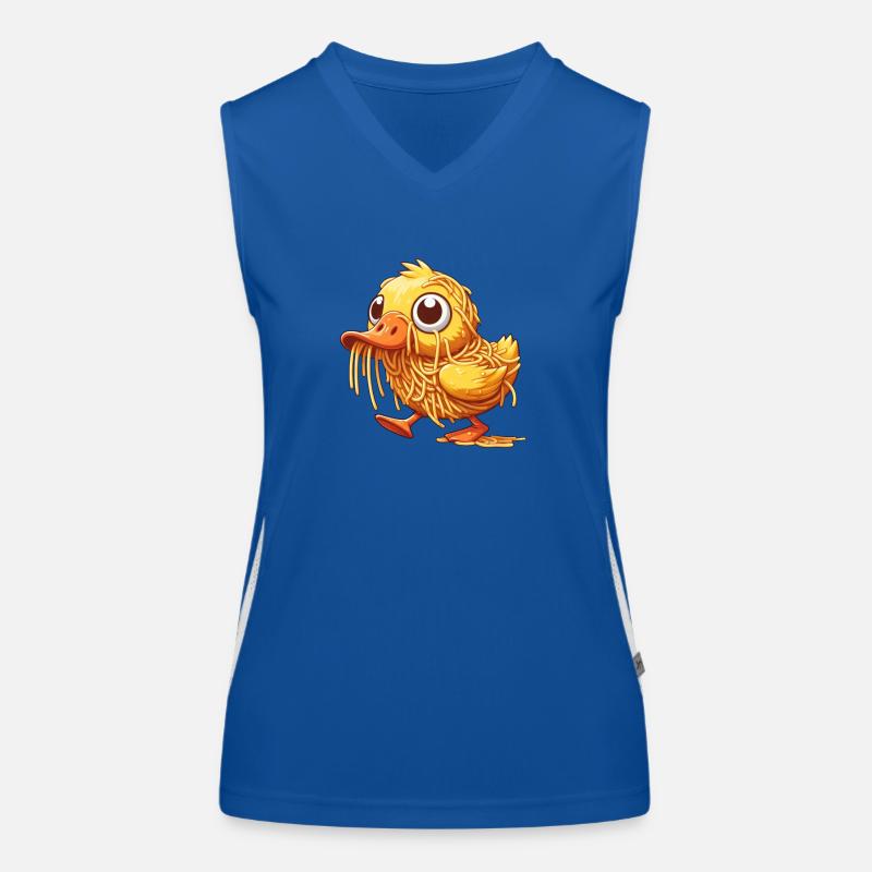 Clumsy Duck Sweet with Spaghetti Women's Functional Contrast Tank Top