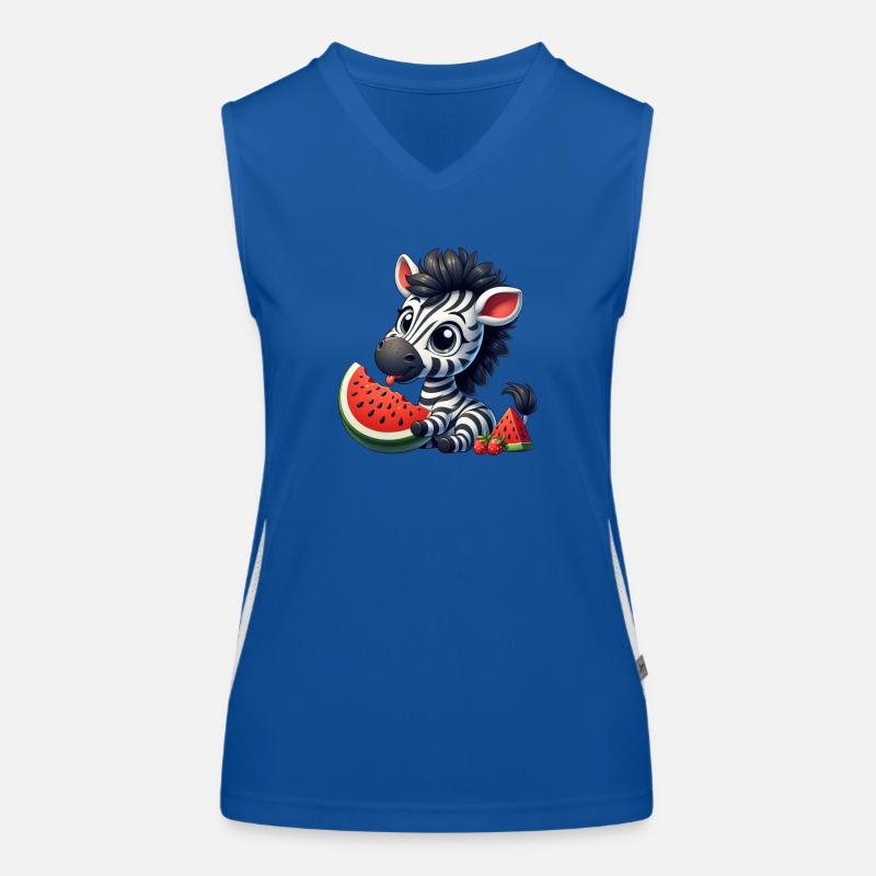 Zebra Mit Wassermelone Fruchtig Lustig Funktionelles Kontrast-Tank Top für Frauen