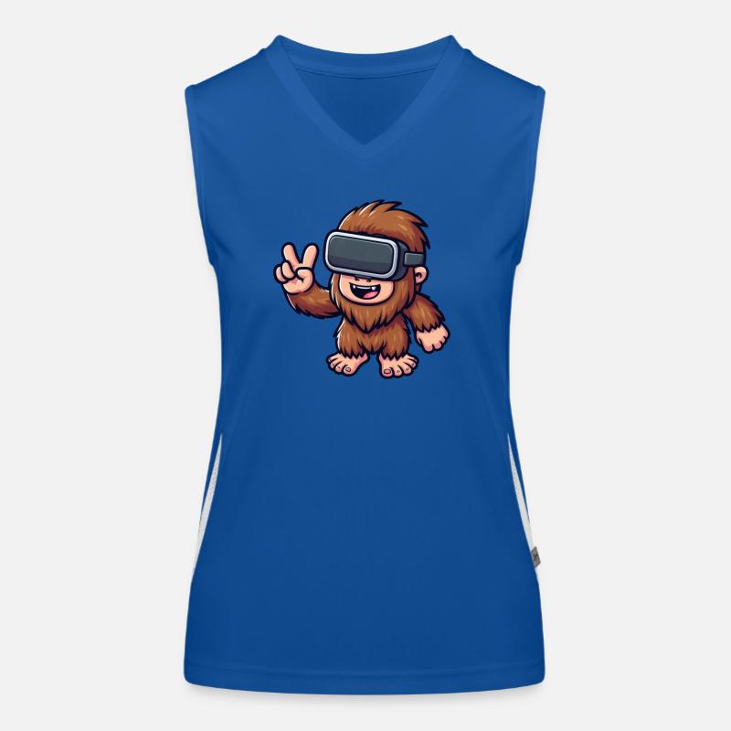 Bigfoot Sasquatch Mignon Bande Dessinée Dessin Animé VR Virtuel Débardeur respirant contrasté Femme