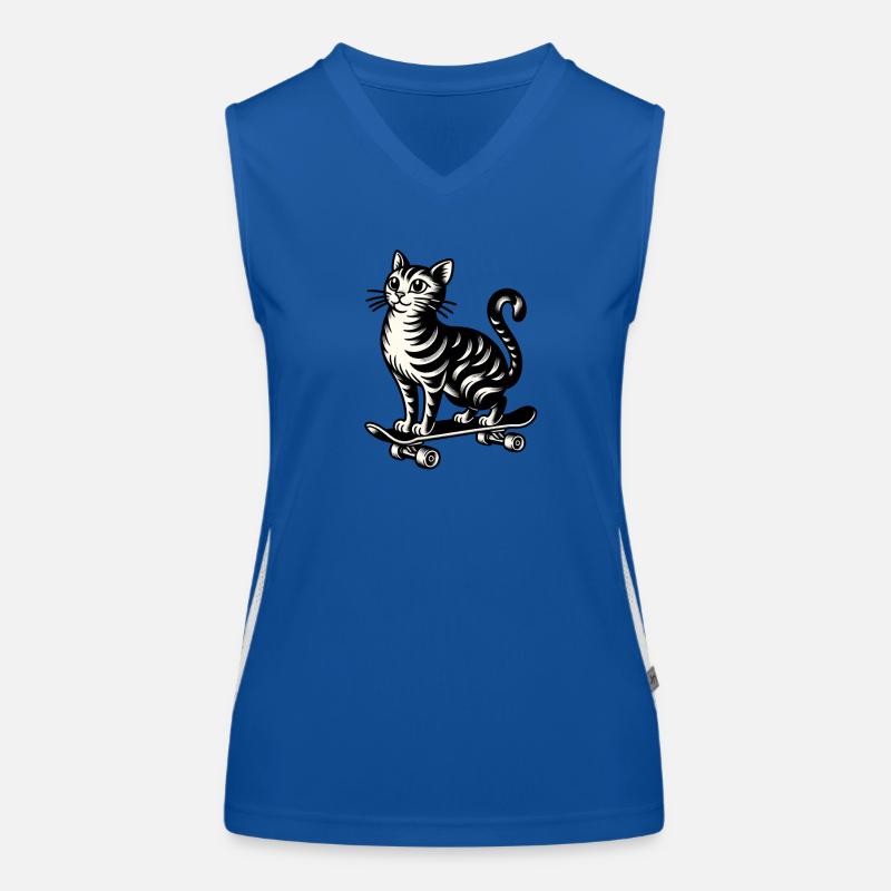 Bengalkatze Skateboarder im klassischen Funktionelles Kontrast-Tank Top für Frauen