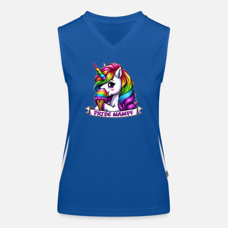 LGBTQ Einhorn Regenbogen Pride Mampf Eis Funktionelles Kontrast-Tank Top für Frauen