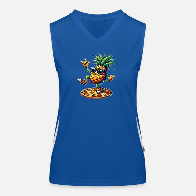 Ananas Pizza coole Sonnenbrille Sommer Funktionelles Kontrast-Tank Top für Frauen