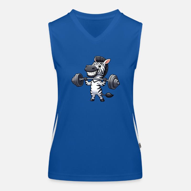 Zebra Hantel Gewichtheber Workout Barbell Stark Funktionelles Kontrast-Tank Top für Frauen