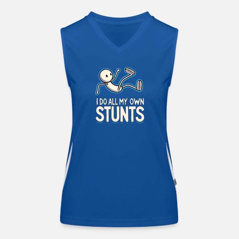 Funny Stuntman Parcours Saying Stunts Kids Women's Functional Contrast Tank Top