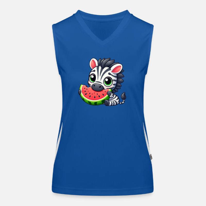 Zebra Melone Cartoon Wassermelone Sommer Funktionelles Kontrast-Tank Top für Frauen