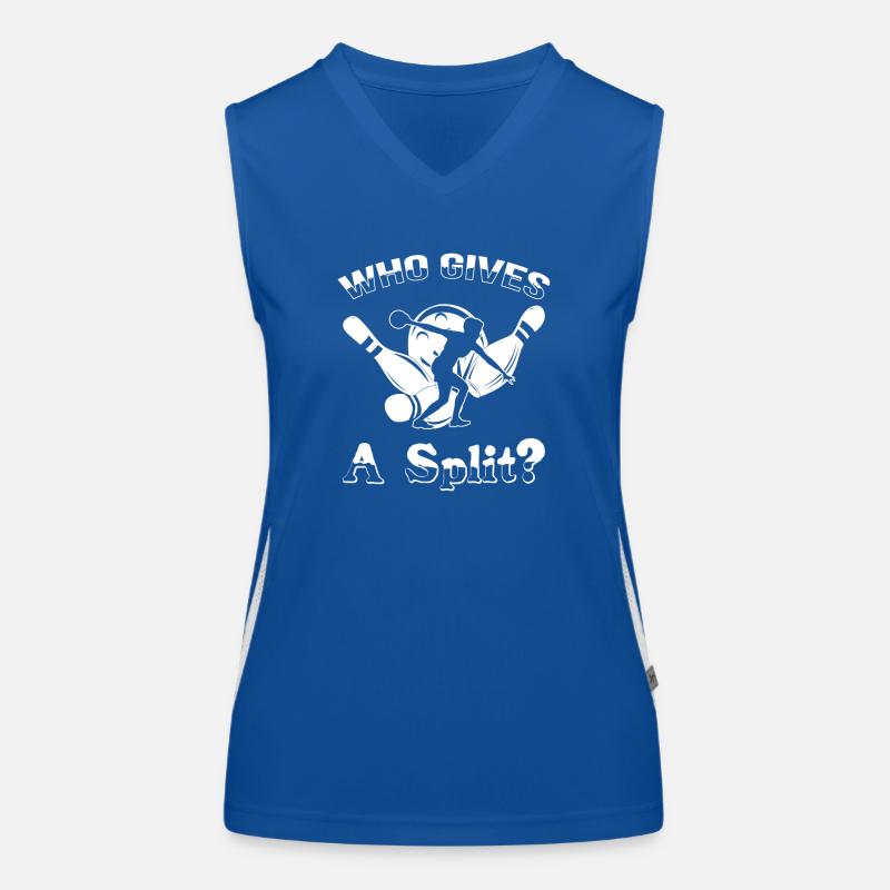 Bowling Saying Who gives a Split Women's Functional Contrast Tank Top