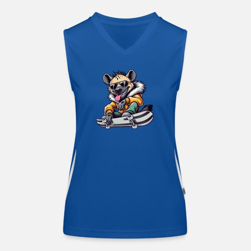 Lustige Hyäne Skateboard Comic Stil Funktionelles Kontrast-Tank Top für Frauen