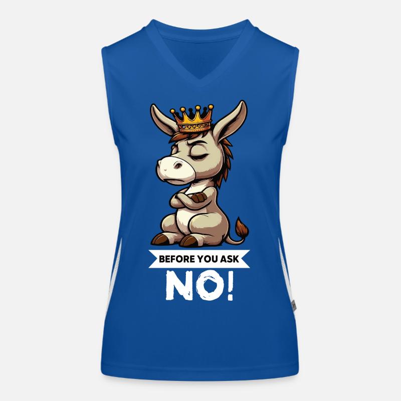 Before You Ask Esel Eselchen Eselhalter Muli Mulis Funktionelles Kontrast-Tank Top für Frauen