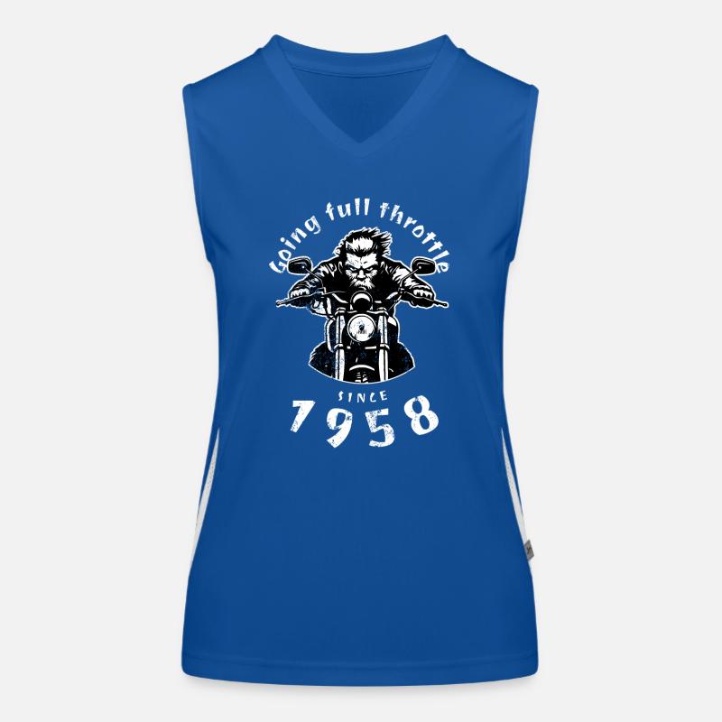 66. Birthday Going full throttle since 1958 Women's Functional Contrast Tank Top
