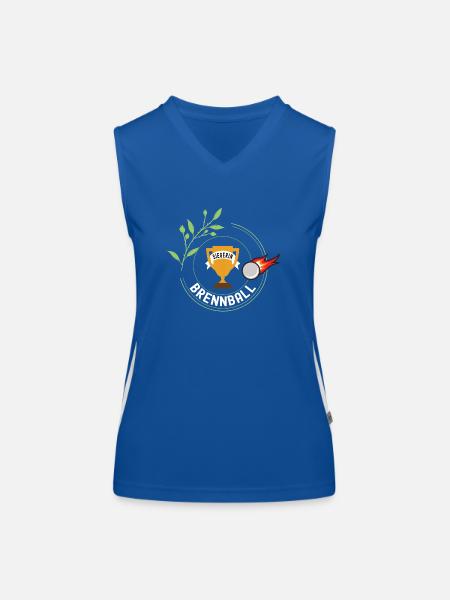 Brennball Siegerin Gewinner Turnier Meisterschaft - Funktionelles Kontrast-Tank Top für Frauen - Royal/Weiß - Vorne