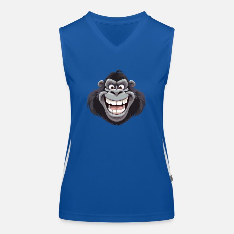 Lachender Gorilla: Design voller Freude und Spaß Funktionelles Kontrast-Tank Top für Frauen