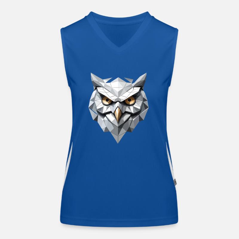 Eule Maske - Low Poly Design Funktionelles Kontrast-Tank Top für Frauen