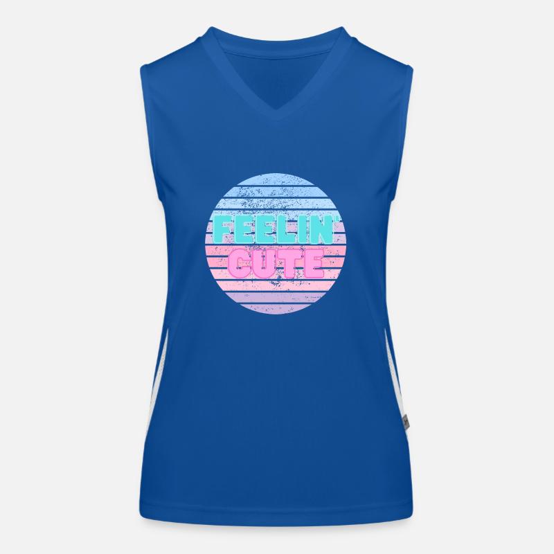 Feelin' Cute - Women's Functional Contrast Tank Top - royal/white