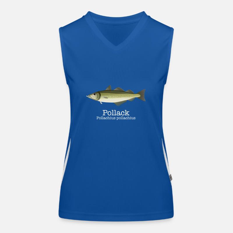 Lieu jaune - le poisson tendance avec lettrage Débardeur respirant contrasté Femme