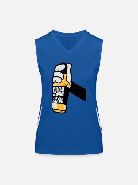 Hand Fuck Swag - Débardeur respirant contrasté Femme - bleu/blanc - Devant