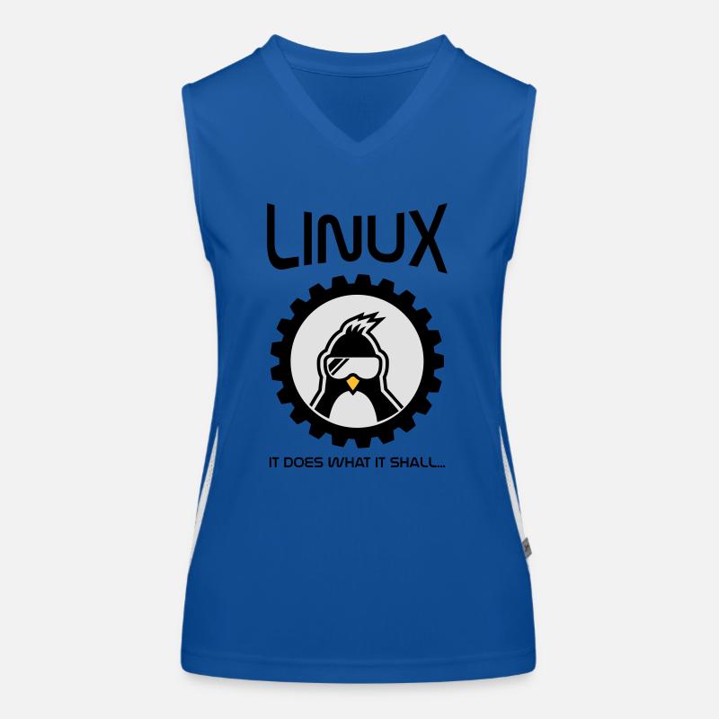 linux does what it shall Women's Functional Contrast Tank Top