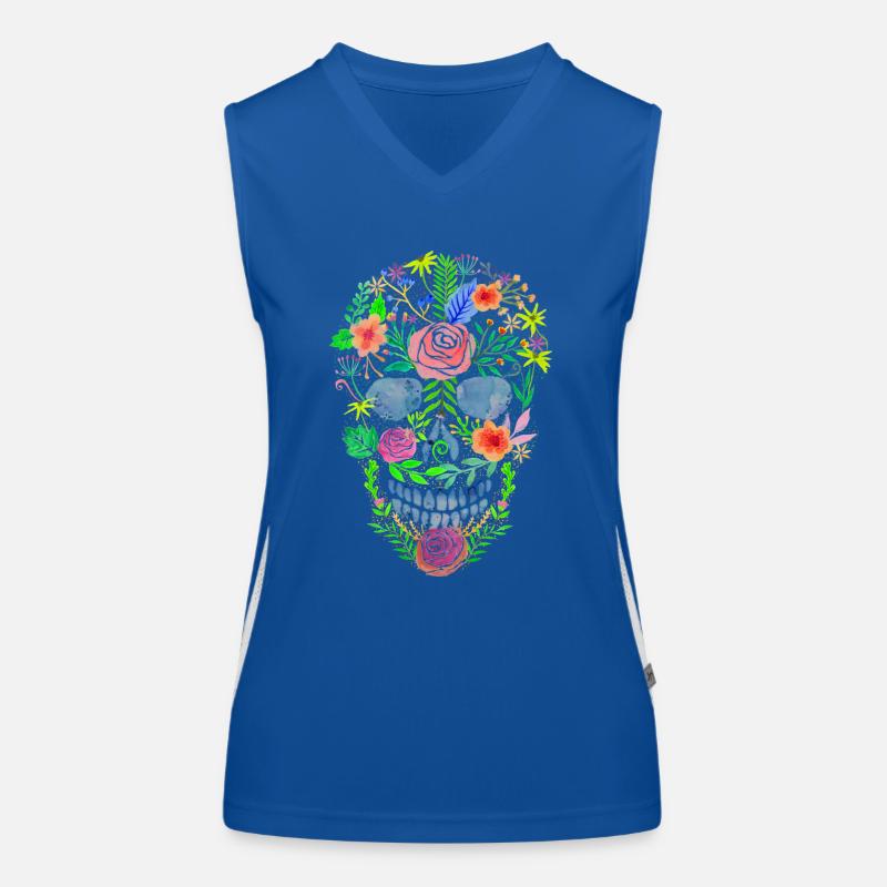 Flower skull Women's Functional Contrast Tank Top