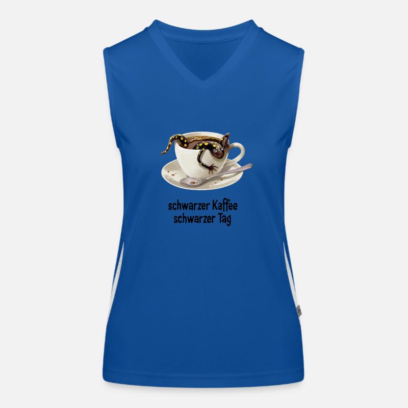 Kaffee–Salamander 2 Funktionelles Kontrast-Tank Top für Frauen