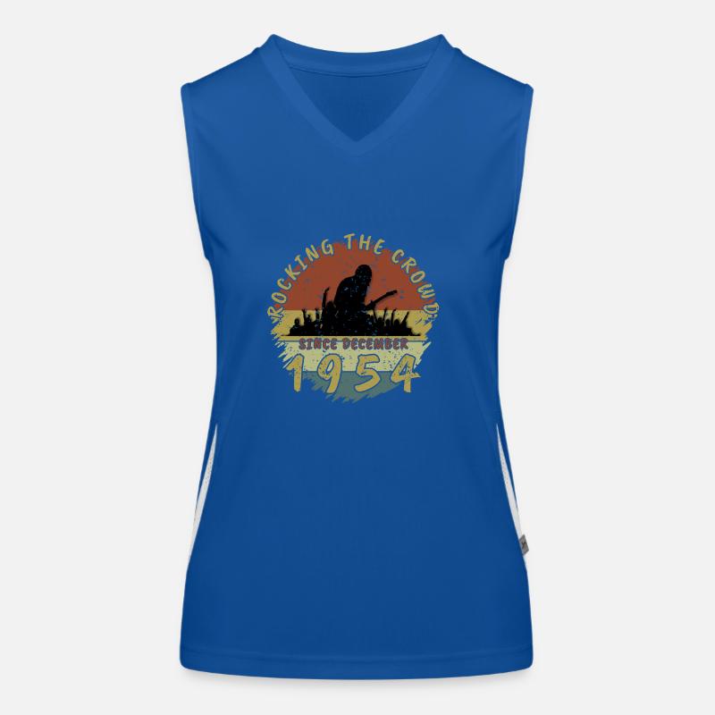 70th Birthday Rocking this planet GIT 12/1954 Women's Functional Contrast Tank Top