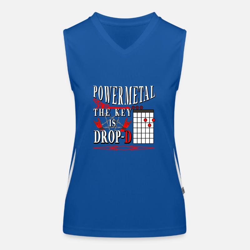 Powermetal by drop D guitar Women's Functional Contrast Tank Top