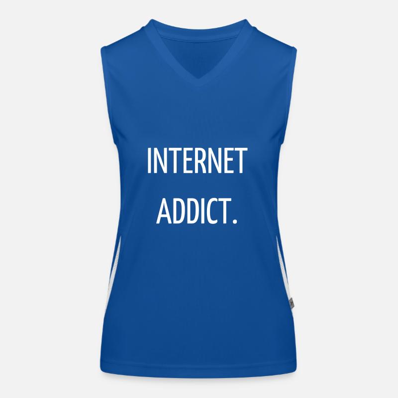 Dipendente da Internet Top sportivo da donna in contrasto cromatico