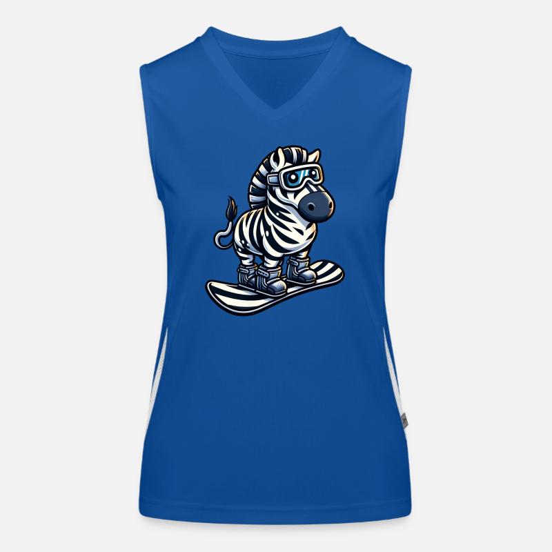 Zebra Snowboard Champion - Climb the Mountain in Style Women's Functional Contrast Tank Top