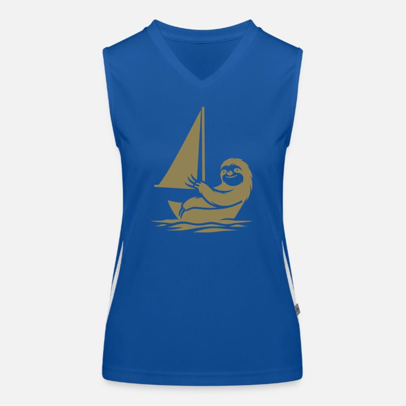 Minimalist Sailing Dinghy Sloth Summer Women's Functional Contrast Tank Top